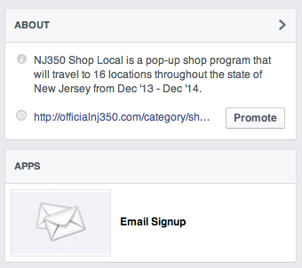 New Facebook layout for Store information
