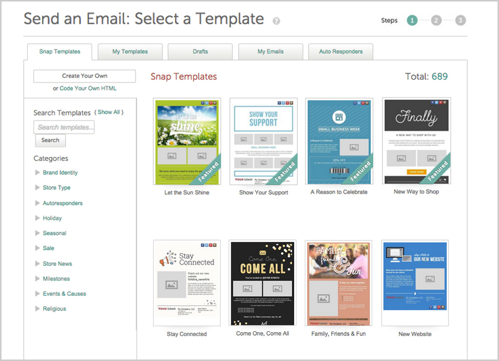 Selecting a professionally designed retail email template