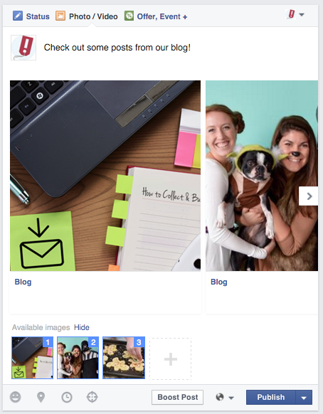 Facebook Image Carousel Example