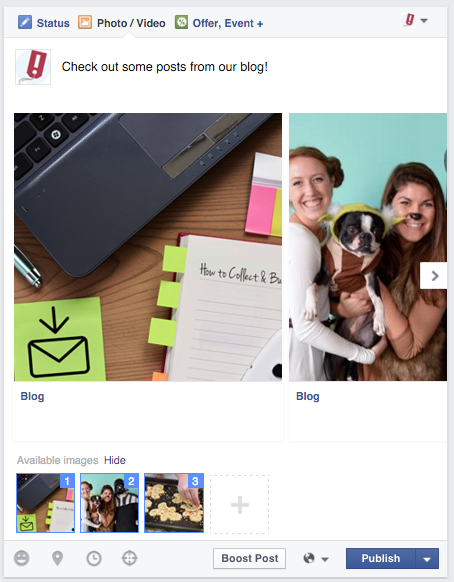 Facebook Image Carousel Example 