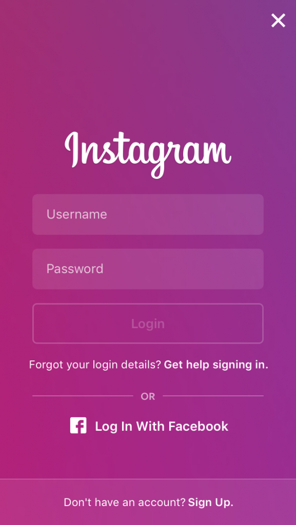 Instagram Add Account Login Screen