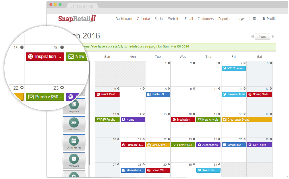Schedule your Pinterest Pins easily from SnapRetail