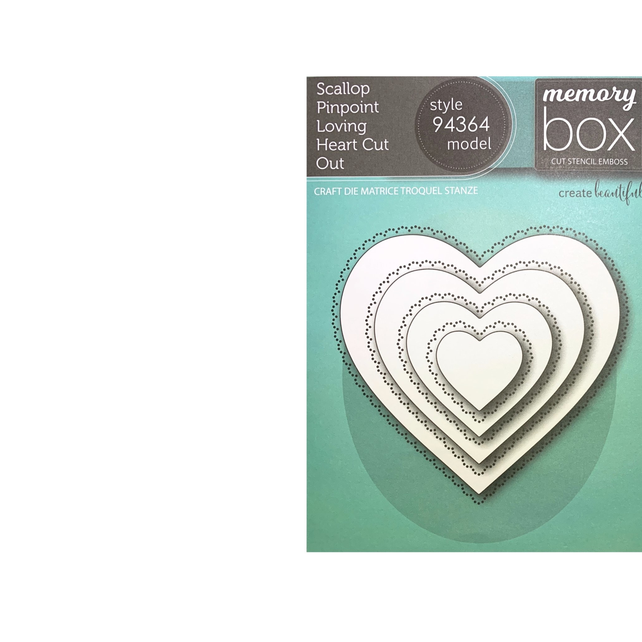 Scallop Pinpoint Loving Heart Cut Out Die Cut Set by Memory Box Dies 94364