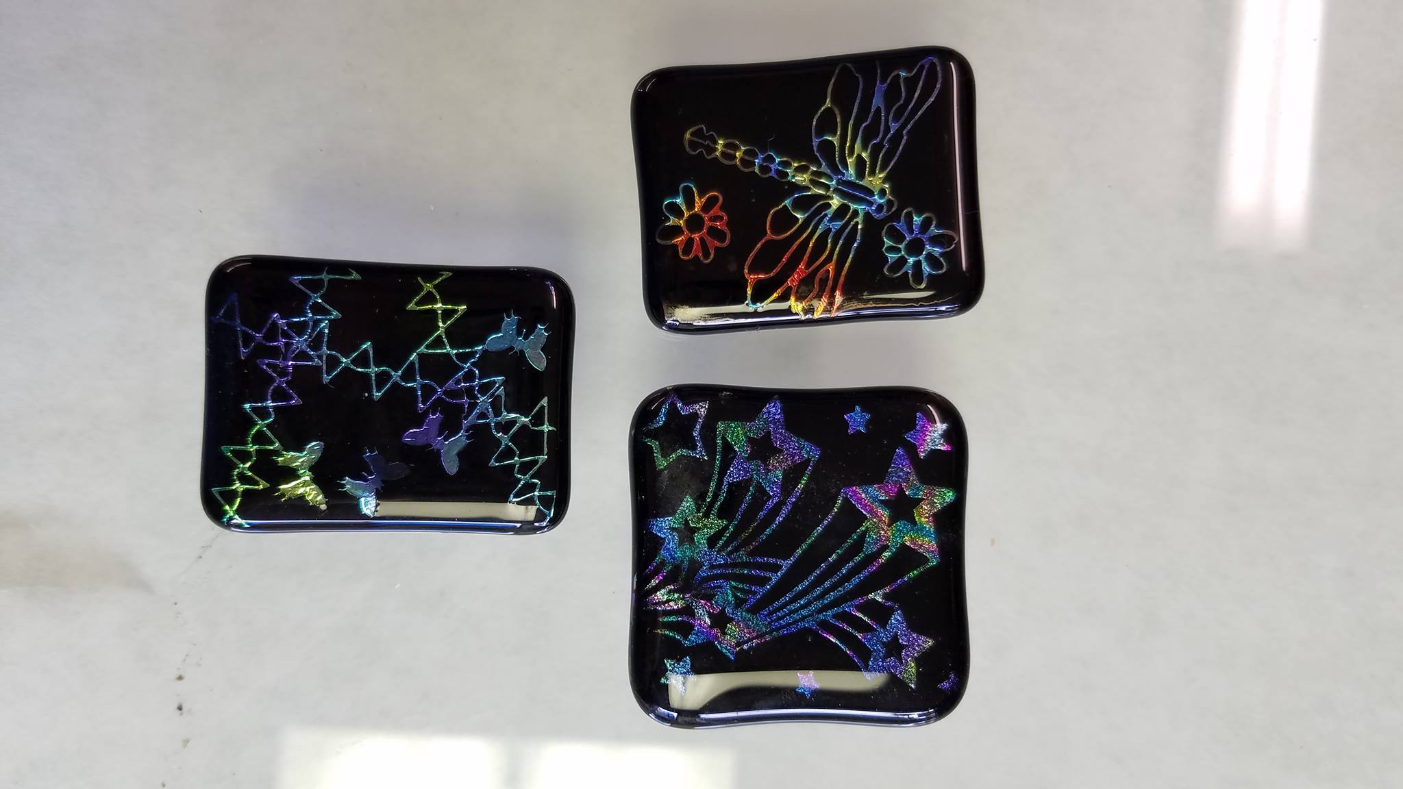 Dichroic Etched Pendants