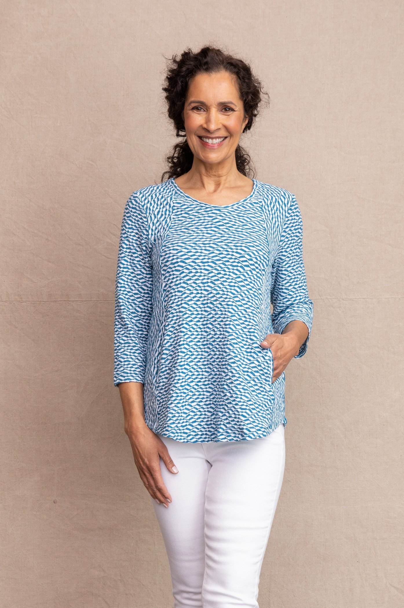 Wave Knit Hidden Pocket Swing Top