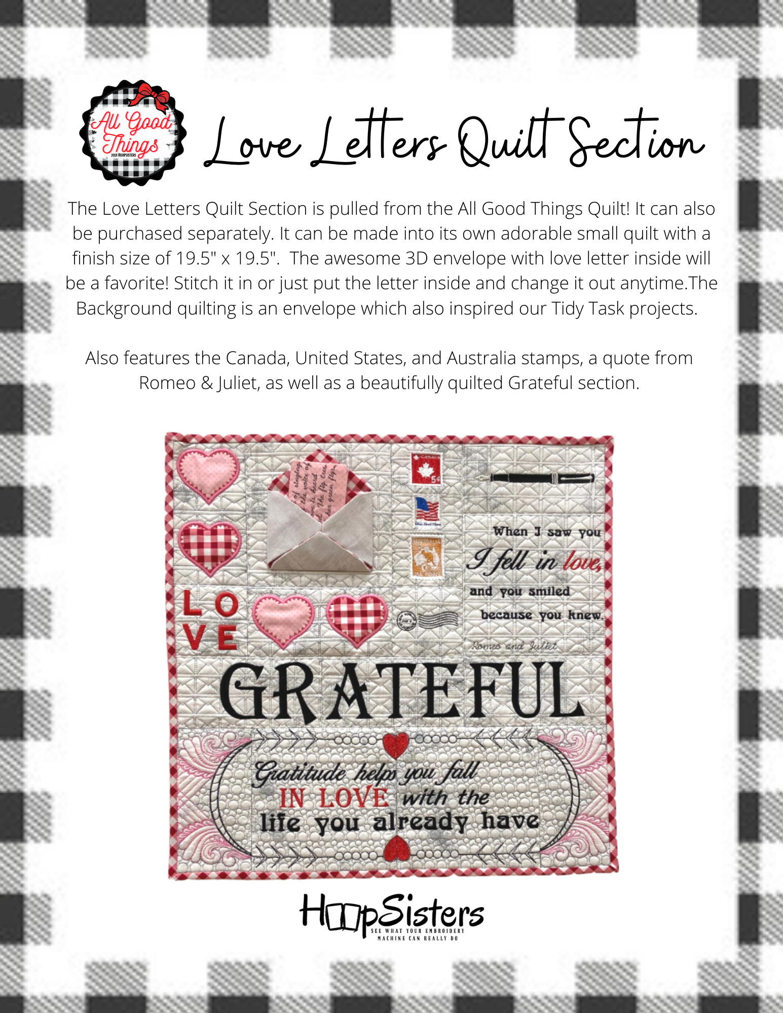 Love Letters Quilt Section
