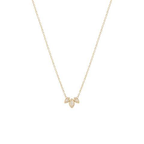 14K MARQUIS DIAMOND FAN NECKLACE