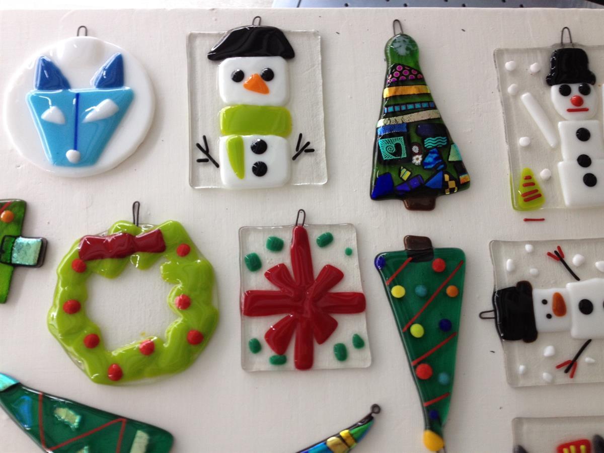 Fused Glass Christmas Ornaments