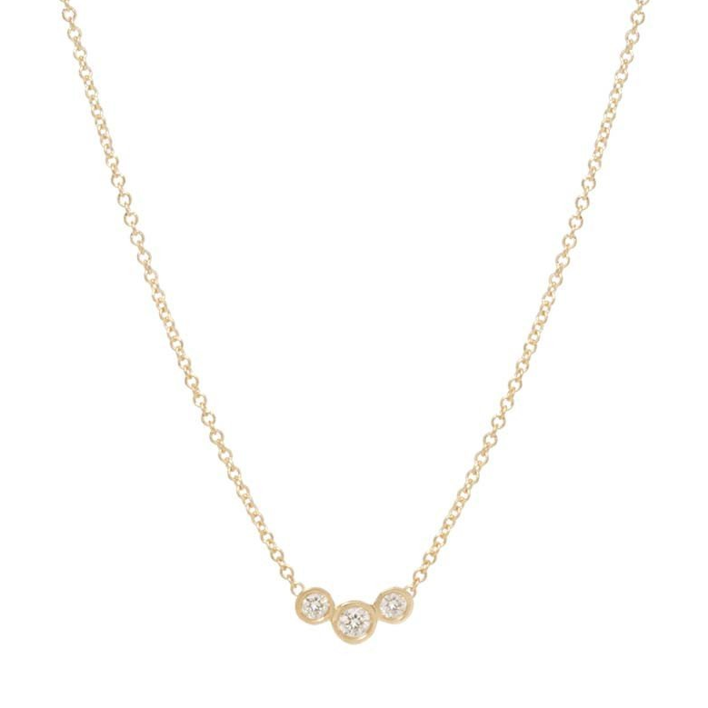 14K GRADUATED BEZEL DIAMOND NECKLACE