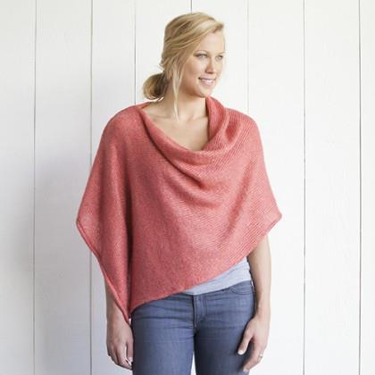 Dusty Pink &amp; Gold Knit Poncho