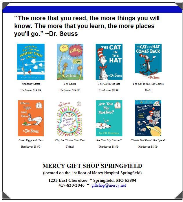 Mercy Gift Shop Springfield Dr. Seuss